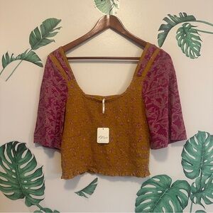 NWT Free People Floral Smocked Top